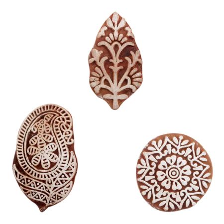 Set of 3 Piece New Mix Wooden Printing Blocks